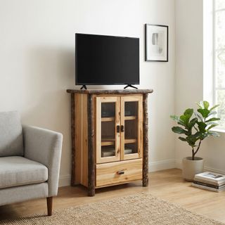 Hickory Log Media Cabinet - Natural