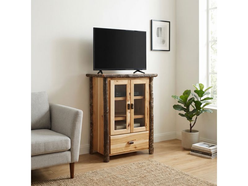 Hickory Log Media Cabinet - Natural 1