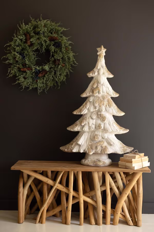 Antique White Faux Concrete Christmas Tree