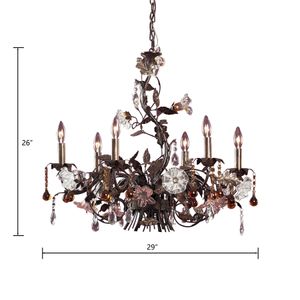 Cristallo Fiore 29'' Wide 6-Light Chandelier - Bronze 2