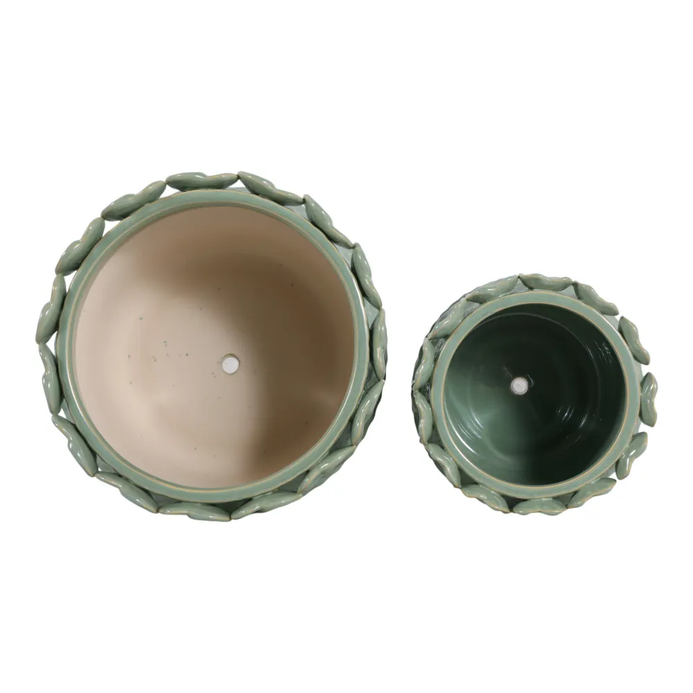 FALLONRUN SET OF 2 GREEN PLANTER 7 (IN)