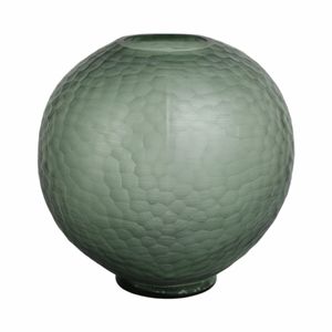 GROVERSTONE GREEN GLASS VASE 14 (IN) 4