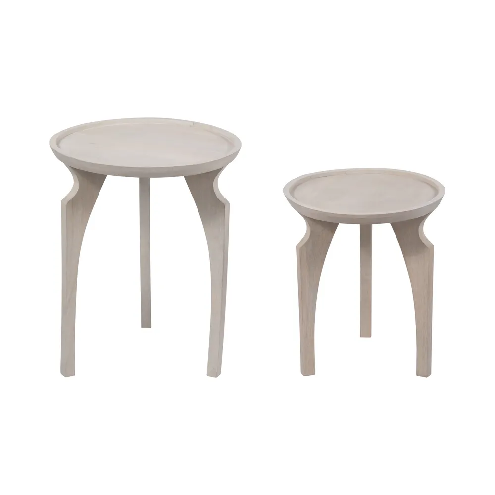 DENVERWELL SET OF 2 WHITE TABLE 22 (IN)