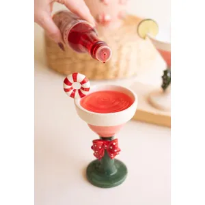Set of 2 Novelty Ceramic Christmas Martini Glasses 6