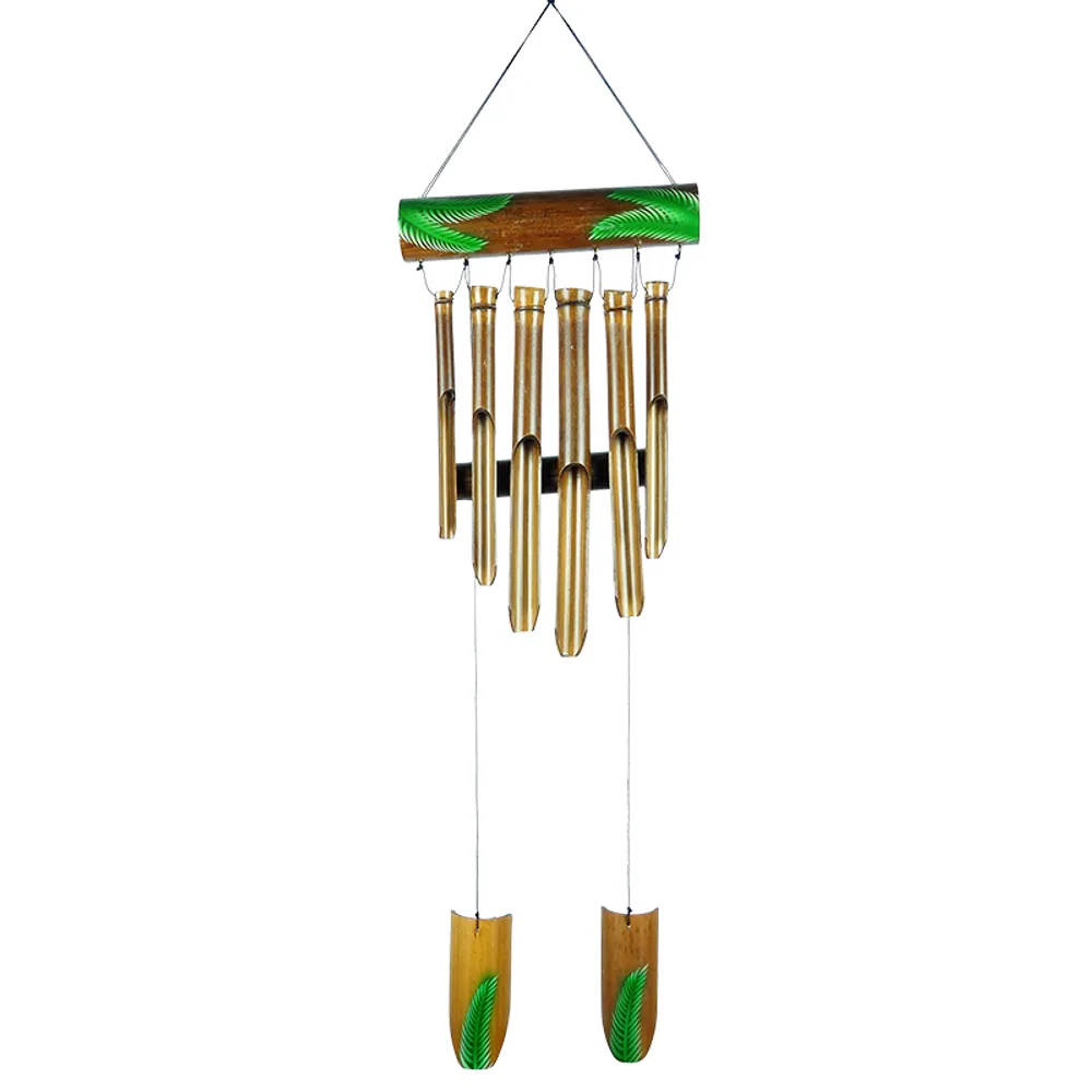 37-1/3" AIRBRUSHED LEAF BAMBOO WINDCHIME