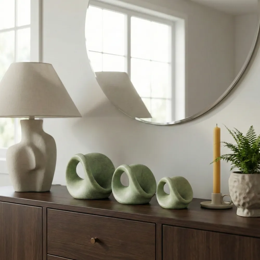 GARTONCREST SET OF 3 GREEN DECOR 5 (IN)