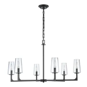 Fitzroy 34'' Wide 6-Light Chandelier - Matte Black 3