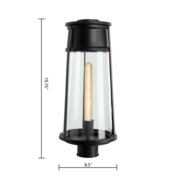 Cone 19.75'' High 1-Light Outdoor Post Light - Matte Black