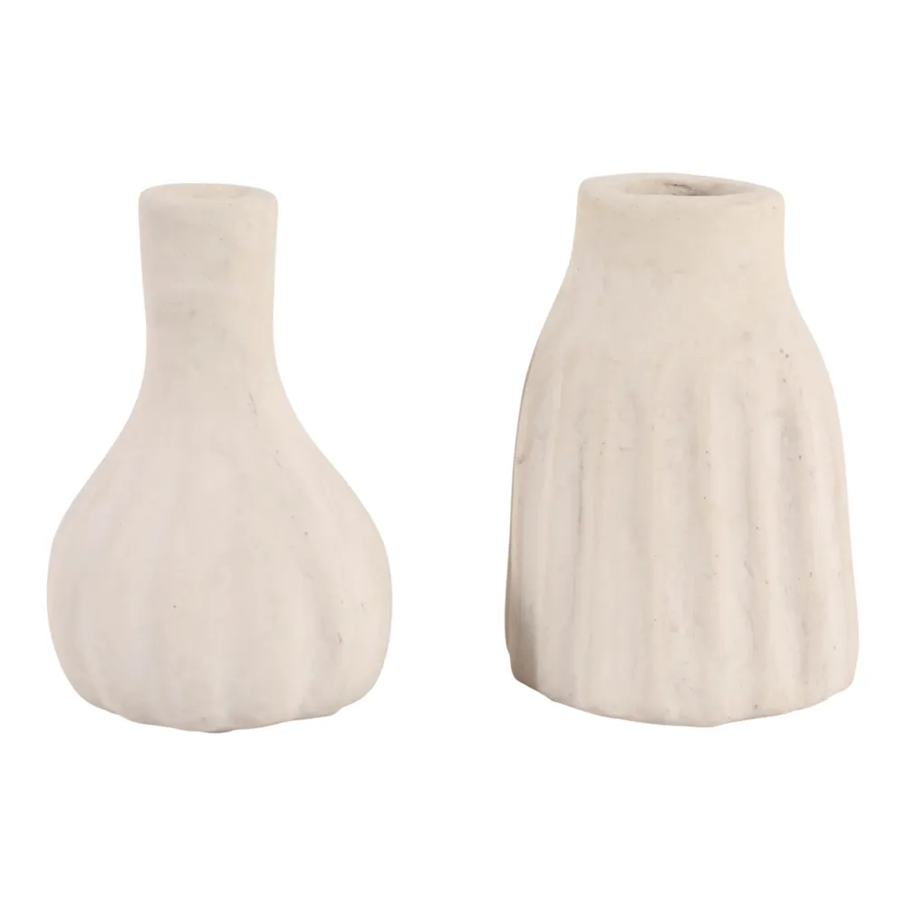 DOVERMORE SET OF 2 IVORY VASES 7 (IN)