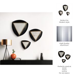 EATONSTONE SET OF 3 GRAY WALL SCULPTURES 2 (IN) 8