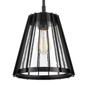 Open Louvers 10'' Wide 1-Light Mini Pendant - Matte Black 4