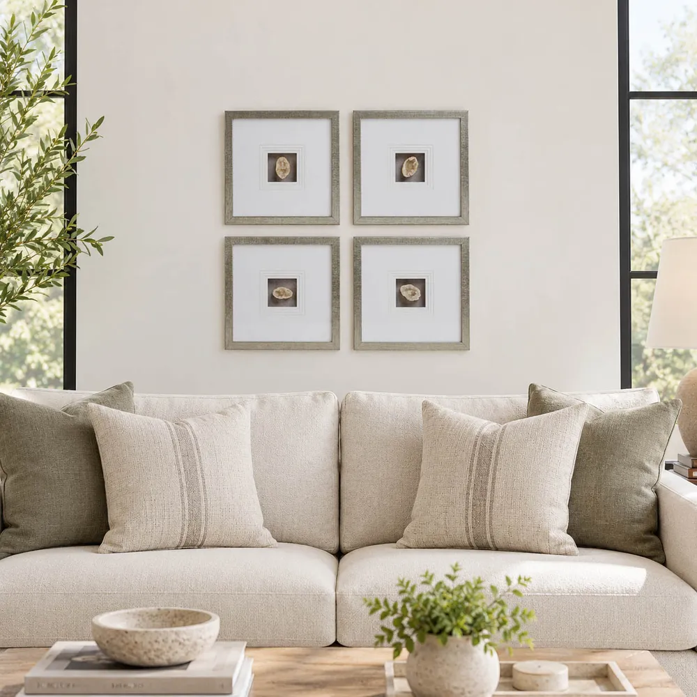 LIEFOAK SET OF 4 WHITE ART 16 (IN)