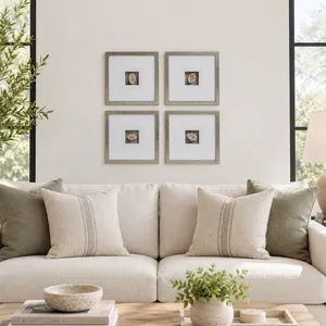 LIEFOAK SET OF 4 WHITE ART 16 (IN) 11