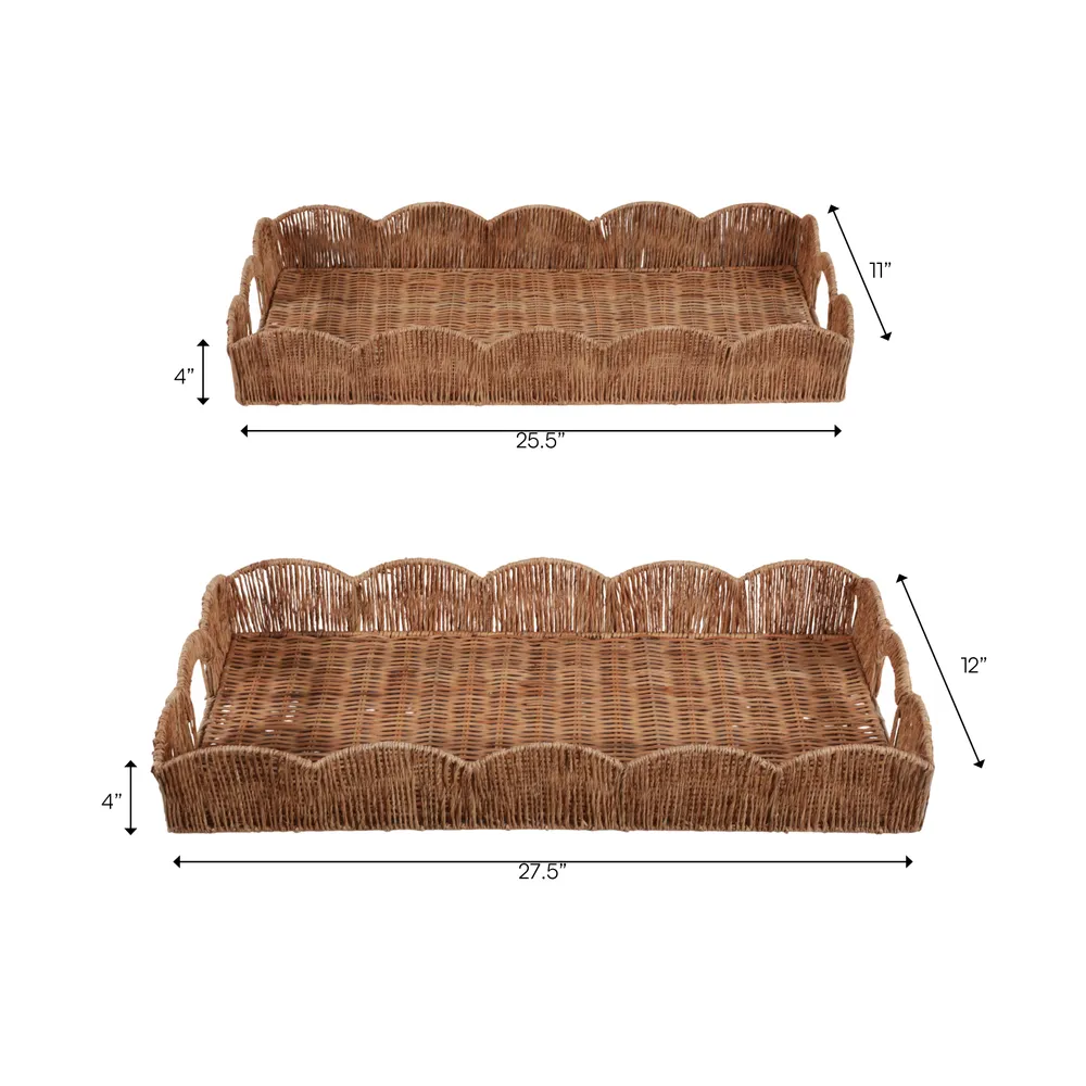 YATESGROVE SET OF 2 BROWN TRAY 4 (IN)