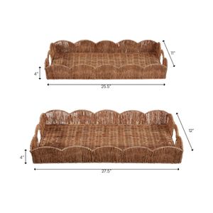 YATESGROVE SET OF 2 BROWN TRAY 4 (IN) 10