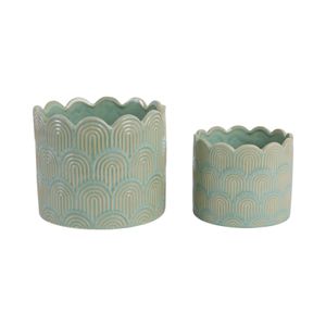 MORGANWIND SET OF 2 GREEN PLANTER 7 (IN) 1