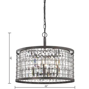 Nadina 22'' Wide 6-Light Chandelier - Silverdust Iron 2
