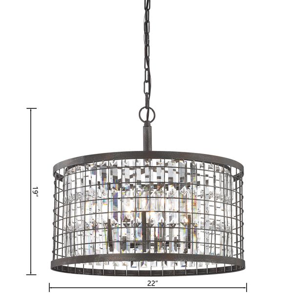 Nadina 22'' Wide 6-Light Chandelier - Silverdust Iron