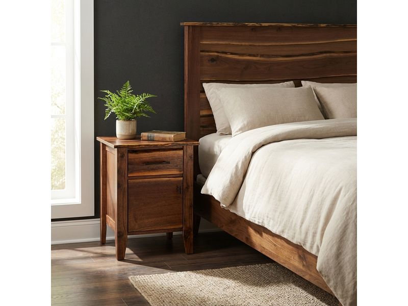 Heartland Walnut Enclosed Nightstand 1