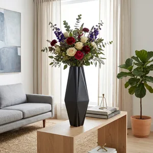 TARASIDE BLACK VASE 33 (IN) 2