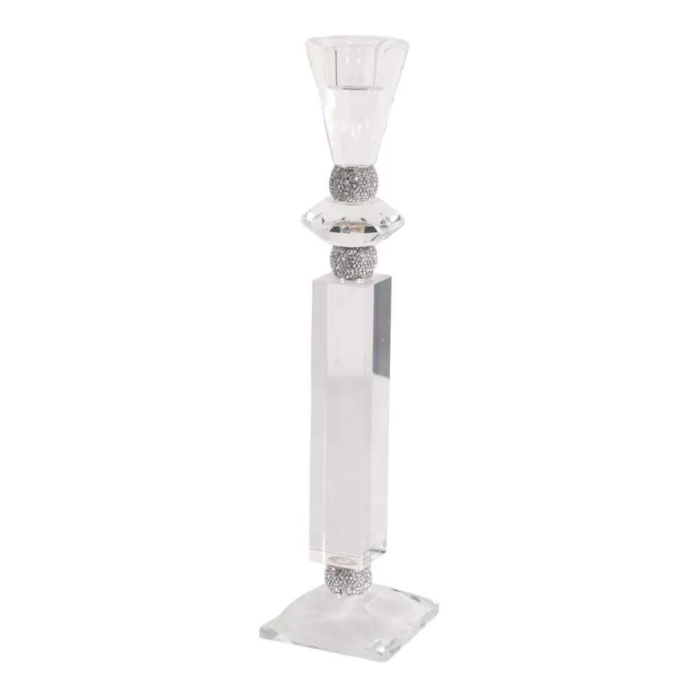 GRANLEYSHAW CLEAR CANDLE HOLDER 12 (IN)
