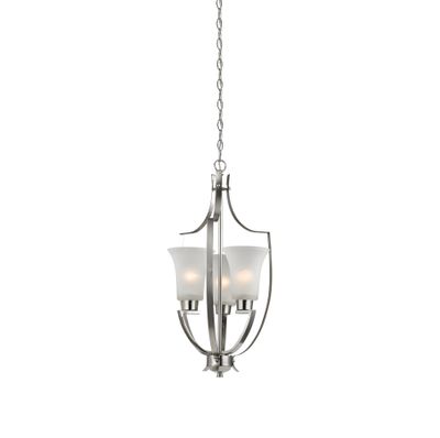 Foyer 15'' Wide 3-Light Chandelier - Brushed Nickel