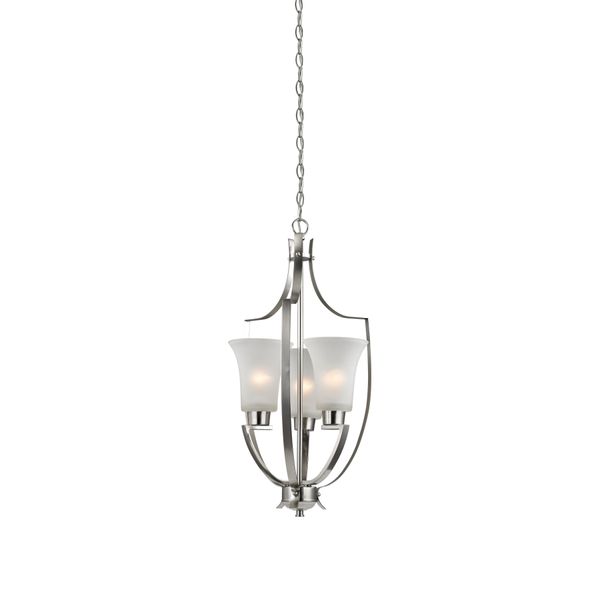 Foyer 15'' Wide 3-Light Chandelier - Brushed Nickel