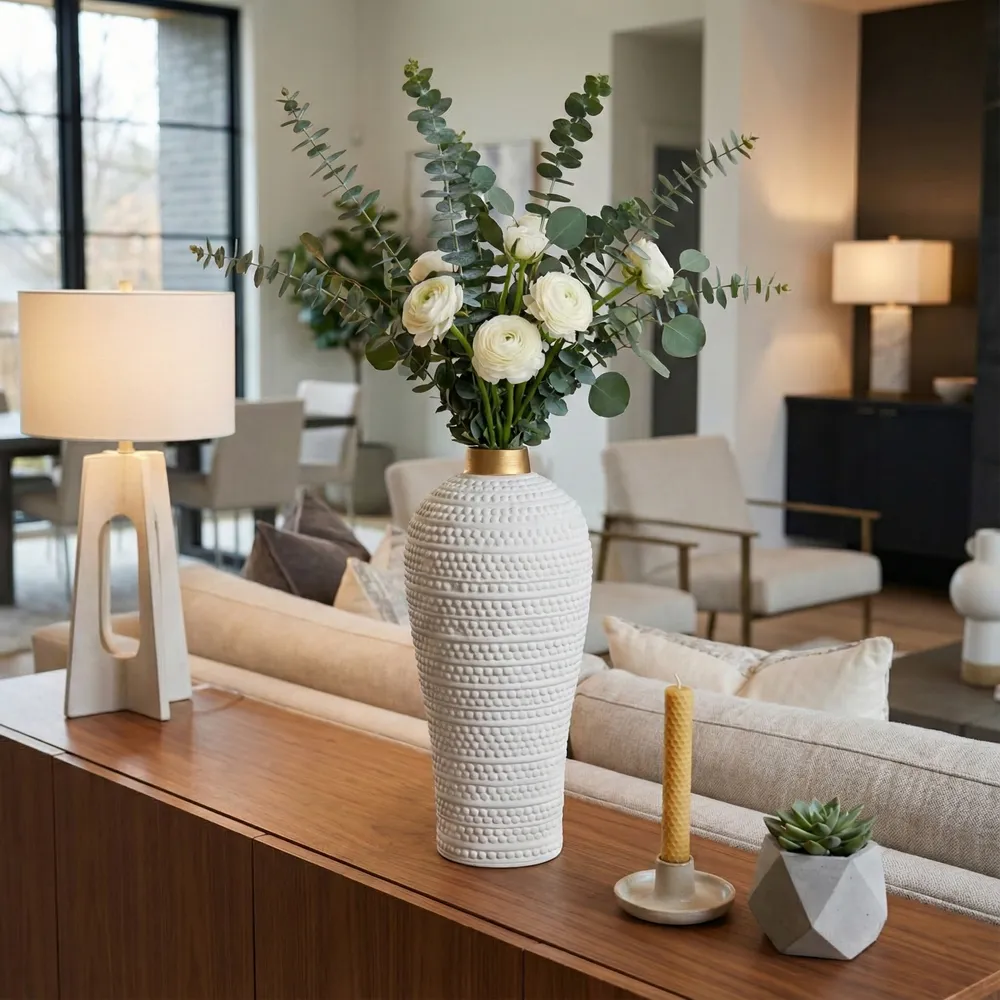 VERNONHOLM WHITE VASE 14 (IN)