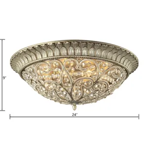 Andalusia 24'' Wide 8-Light Flush Mount - Aged Silver 2