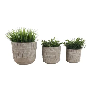 HOUSTONHAVEN SET OF 3 GRAY PLANTER 8 (IN) 2