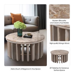 HILTONOAK WHITE COFFEE TABLE 16 (IN) 9