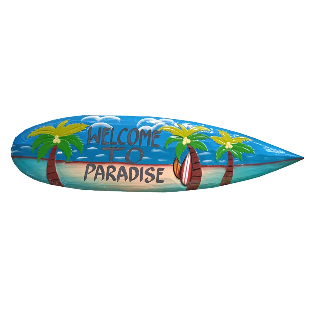 23" WELCOME TO PARADISE SURF BOARD PLAQU