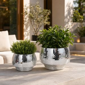 ANTONSHAW SET OF 2 SILVER PLANTER 8 (IN) 2