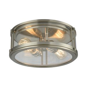 Coby 13'' Wide 2-Light Flush Mount - Brushed Nickel 1