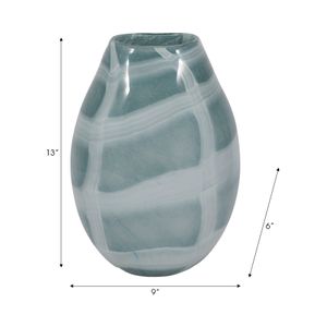 PEARLCREST BLUE GLASS VASE 13 (IN) 10