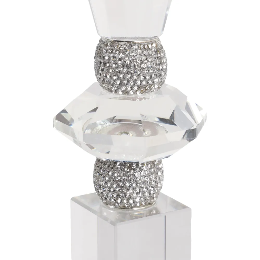 GRANLEYSHAW CLEAR CANDLE HOLDER 12 (IN)