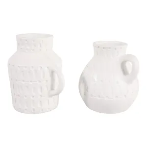 DENTONWORTH SET OF 2 WHITE VASES 7 (IN) 4