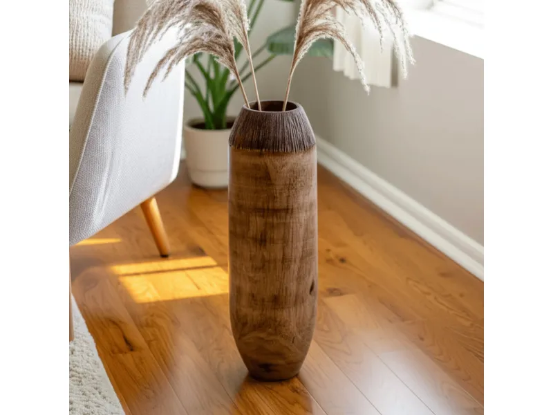 20" Natural Wooden Vase 1