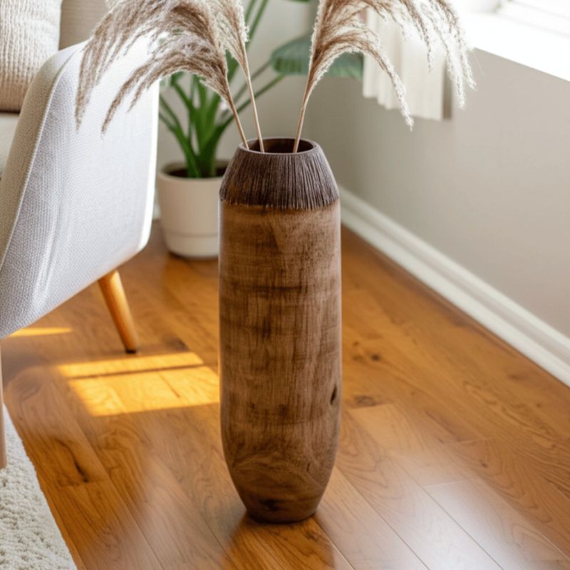 20" Natural Wooden Vase
