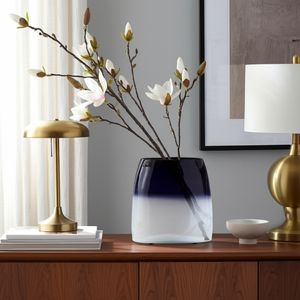 BISHOPFIELD BLUE GLASS VASE 11 (IN) 12