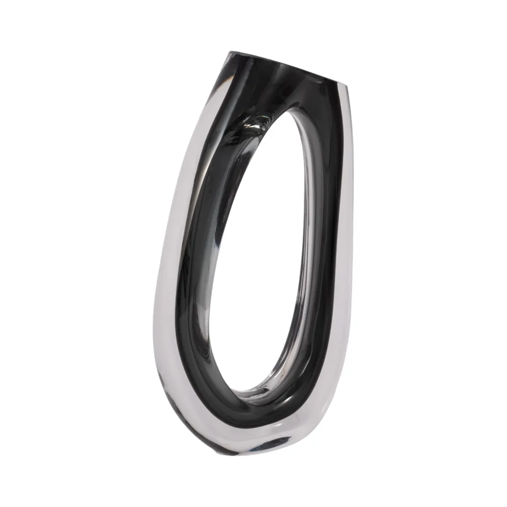 ELWYNMILL BLACK GLASS VASE 13 (IN)