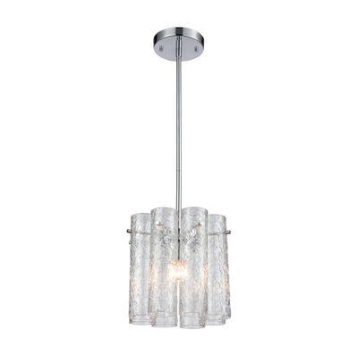 Glass Symphony 10″ Wide 1-Light Mini Pendant - Polished Chrome