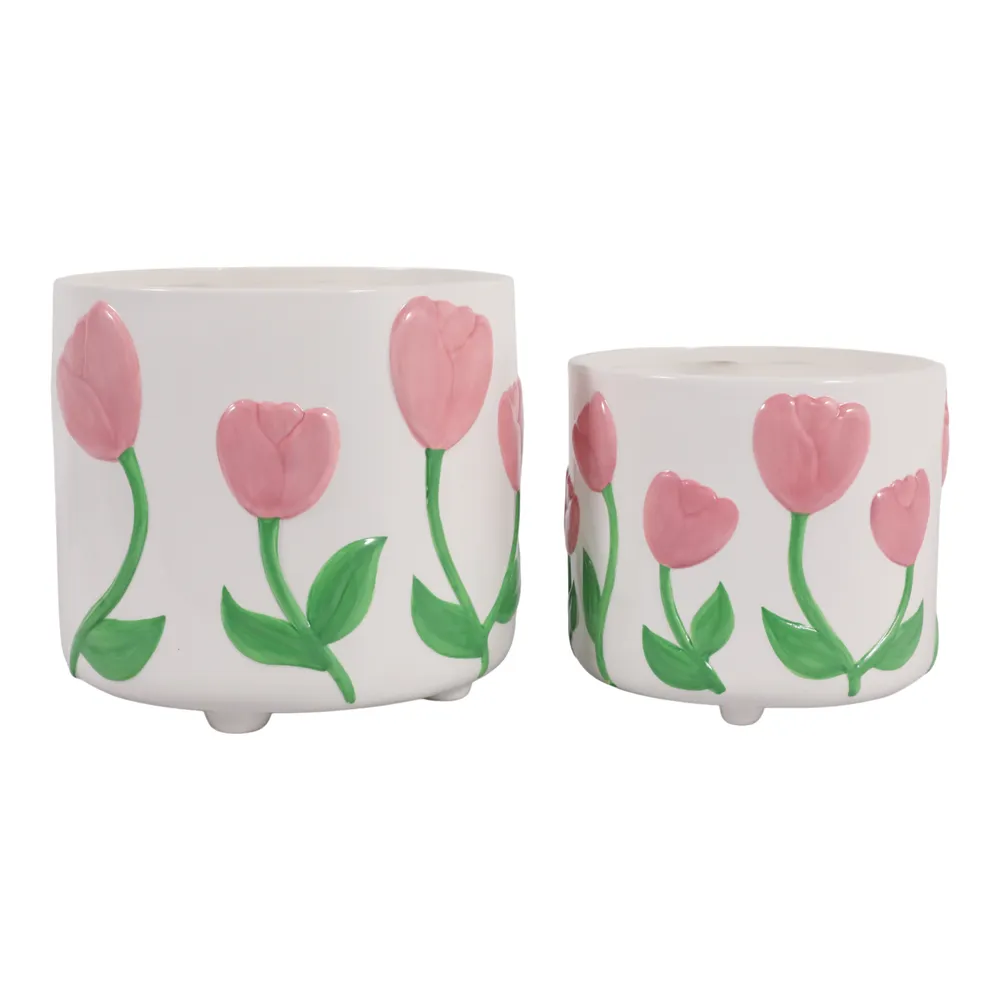 GARTONDALE SET OF 2 PINK PLANTER 8 (IN)