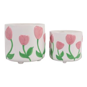 GARTONDALE SET OF 2 PINK PLANTER 8 (IN) 1