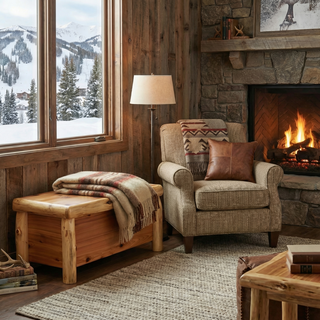 Cedar Log Blanket Chest - Coffee
