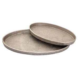Oval Pebble Tray - Set of 2 Nickel 3