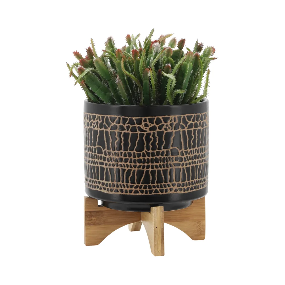 LANDONVIEW SET OF 2 BLACK PLANTER 11 (IN)