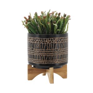LANDONVIEW SET OF 2 BLACK PLANTER 11 (IN) 4