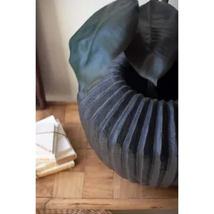 Short Black Stone Composite Urn with Fluted Detail 7