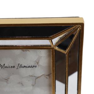 4X6 RESIN DECO MIRRORED BORDER PHOTO FRAME, GOLD 7